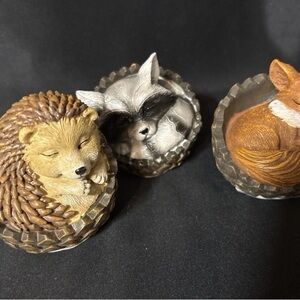 Ashland Woodland Animal Figurine Trio - Brown, Gray, Tan